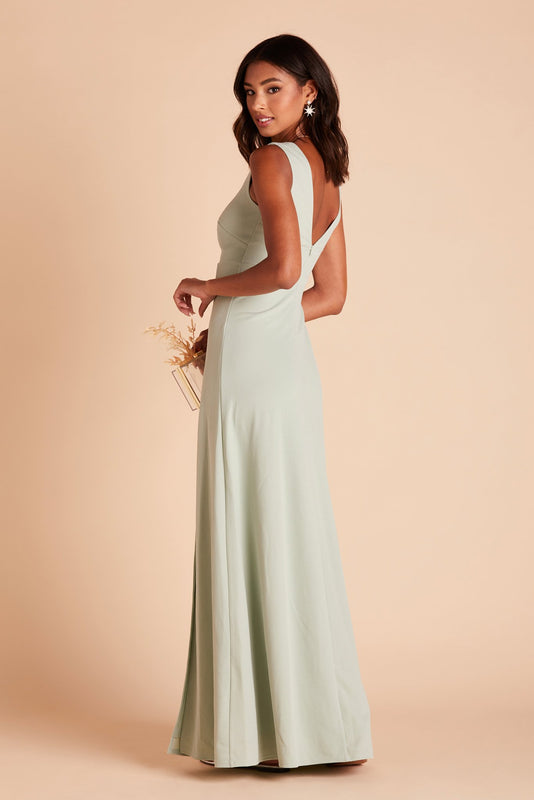 Shamin V Neck Crepe Bridesmaid Dress ...